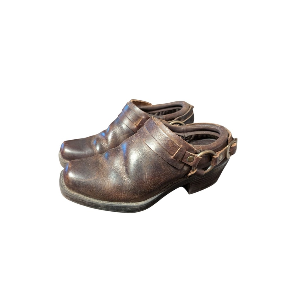 Cabela's Brown Leather Harness Mule Ankle Booties | Size 6.5